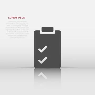 Document checklist icon in flat style. Report vector illustration on white .. Stockillustratie