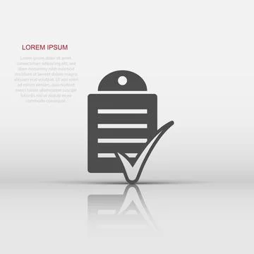 Document checklist icon in flat style. Report vector illustration on white .. 스톡 일러스트