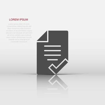 Document checklist icon in flat style. Report vector illustration on white .. Stockillustratie