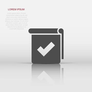 Document checklist icon in flat style. Report vector illustration on white .. Stockillustratie