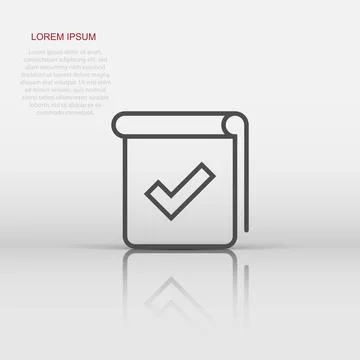 Document checklist icon in flat style. Report vector illustration on white .. Illustrazione stock