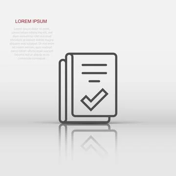 Document checklist icon in flat style. Report vector illustration on white .. 스톡 일러스트