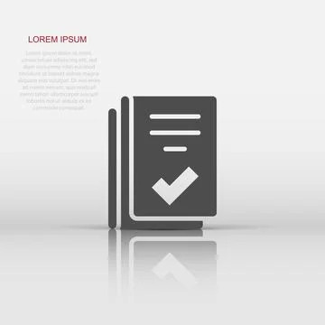 Document checklist icon in flat style. Report vector illustration on white .. Stockillustratie