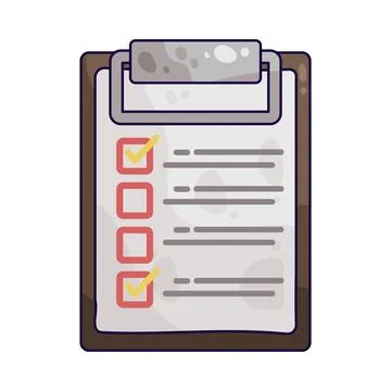 Document with checklist illustration Ilustração Stock