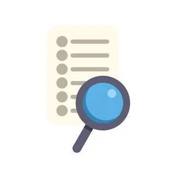 Document checklist with magnifying glass analyzing data 스톡 일러스트