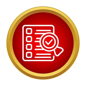 Document checklist with magnifying glass doing verification Illustrazione stock