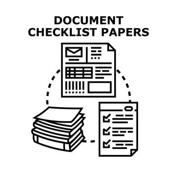 Document checklist papers concept for business organization Stock Illustration