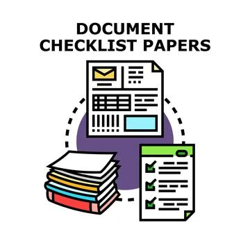 Document checklist papers concept for business organization Stock Illustration