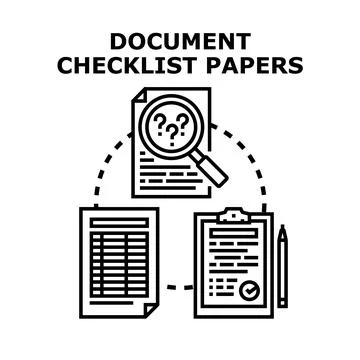 Document checklist papers process management icon design Stock Illustration
