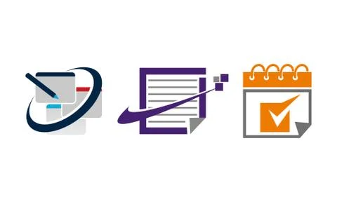 Document Checklist Template Set Stock Illustration