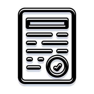 Document with checkmark, approving task or verification Stock Illustration