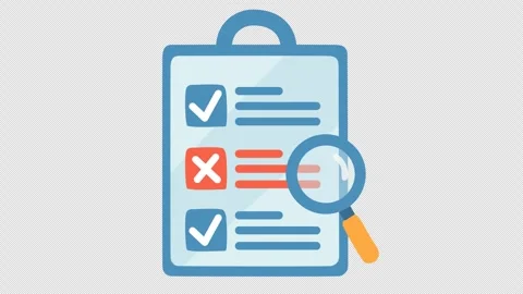 A document checkmark on checklist audit and review icon in cartoon animation Stock Footage 310400083