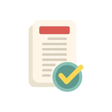 Document with checkmark icon representing successful contract signing Stockillustratie