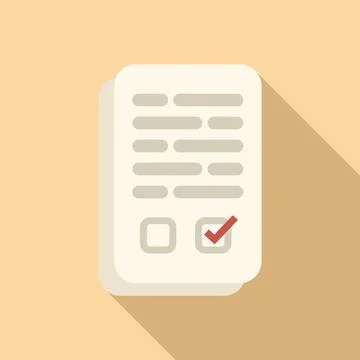 Document with checkmark icon showing completion of task Stock Illustration