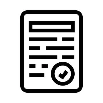 Document with checkmark icon symbolizing approval and completion Stockillustratie