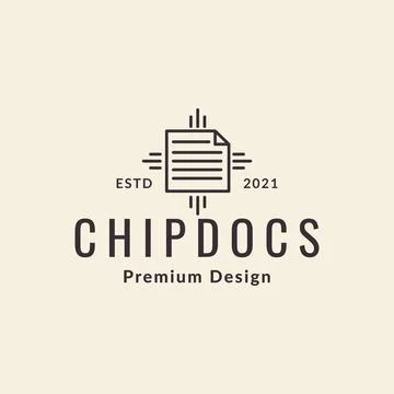 Document chip logo design vector graphic symbol icon sign illustration crea.. 스톡 일러스트