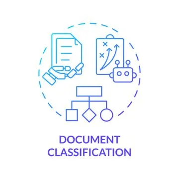 Document classification blue gradient concept icon Stock Illustration