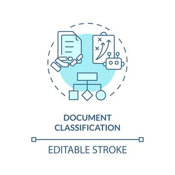 Document classification soft blue concept icon Stock Illustration