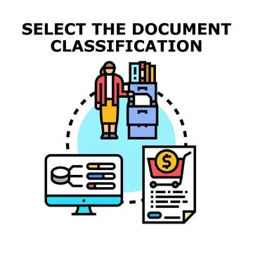 Document classification system for business data management Stock Illustration