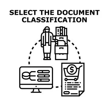 Document classification system for business data management Stock Illustration