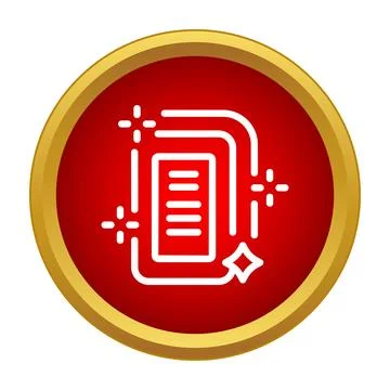 Document cleaning with sparkle effect white outline icon Stock Illustration