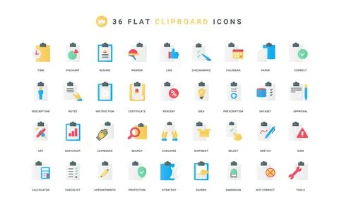Document on clipboard with check mark and cross on list, checklist form color Stock Illustration