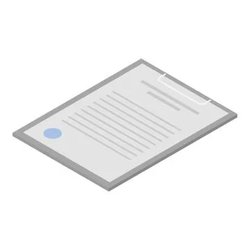 Document clipboard icon, isometric style Stock Illustration