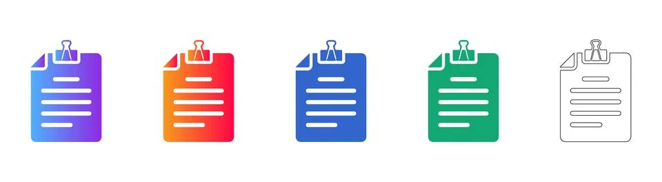 Document Clipboard Icons Set Stock Illustration
