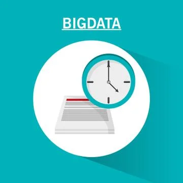Document clock and big data design 스톡 일러스트