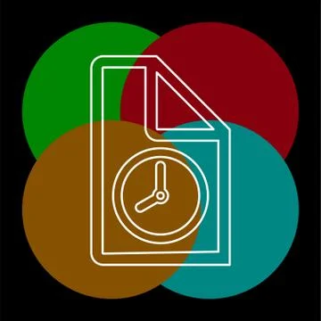 Document with clock icon, vector Stock Illustration