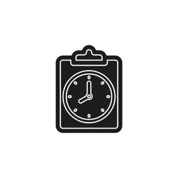 Document with clock icon, vector questionnaire Stock Illustration