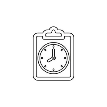 Document with clock icon, vector questionnaire Stock Illustration
