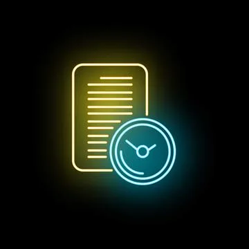 Document with clock representing time management and deadlines Stock Illustration