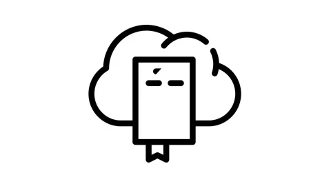 Document cloud storage black icon animation Stock Footage 156652200