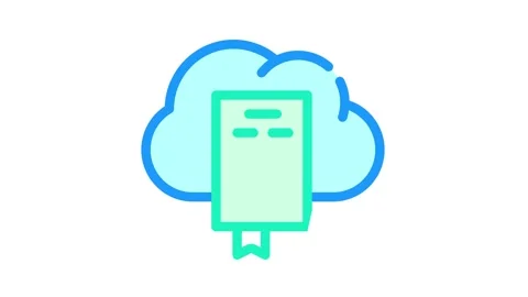 Document cloud storage color icon animation Stock Footage 156651674
