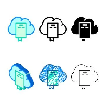 Document cloud storage color icon vector edition Stock Illustration