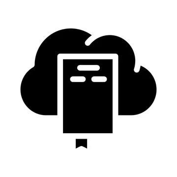 Document cloud storage glyph icon vector illustration 스톡 일러스트