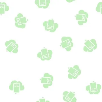 Document cloud storage glyph vector seamless pattern Stock Illustration