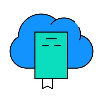 Document cloud storage icon color illustration Stock Illustration