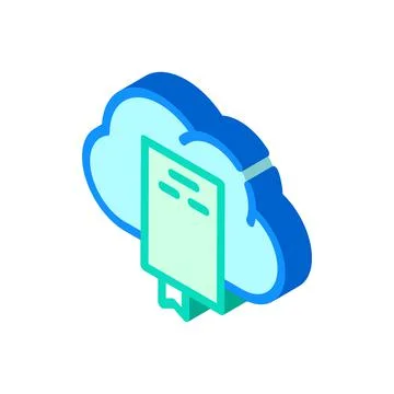 Document cloud storage isometric icon vector illustration Stock Illustration