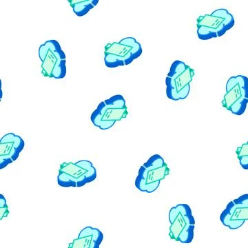 Document cloud storage isometric icon seamless pattern Stock Illustration
