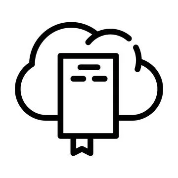 Document cloud storage line icon vector illustration Stock Illustration