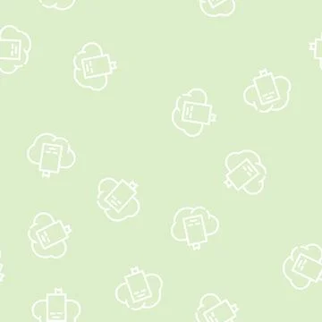 Document cloud storage line vector seamless pattern Stock Illustration