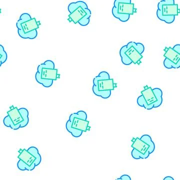 Document cloud storage vector seamless pattern 스톡 일러스트