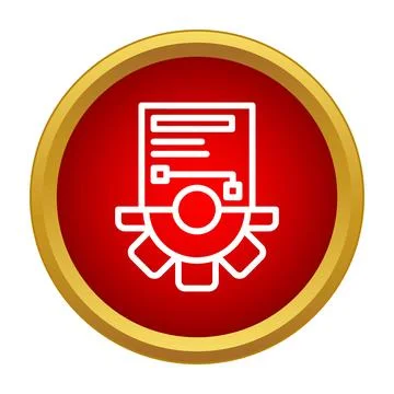 Document with cogwheel icon for optimization strategy イラスト素材