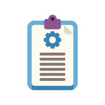 Document with cogwheel representing settings and configuration Illustrazione stock