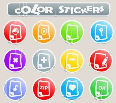 Document color stickers Stock Illustration