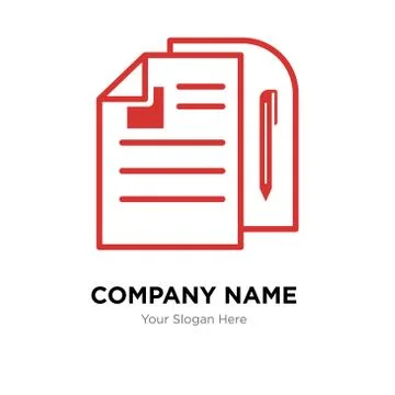 Document company logo design template Stock Illustration
