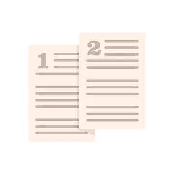 Document comparison icon flat vector. Business compare Stock Illustration