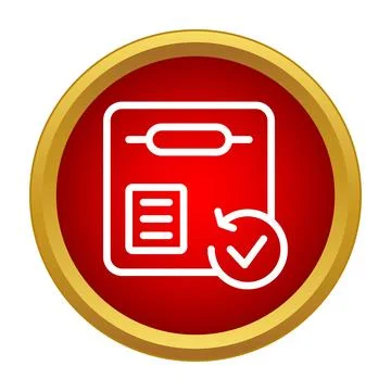 Document completing process with gold circle trim イラスト素材